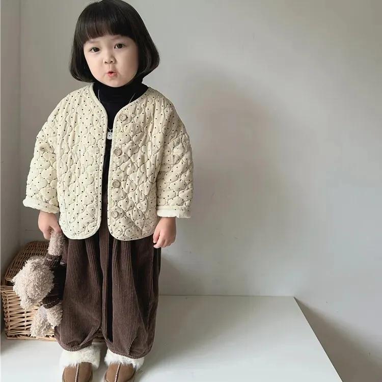 Girl's Fall and Winter Thickened Cotton Jacket Cute Casual Stain-resistant Two Sides Wear Tops