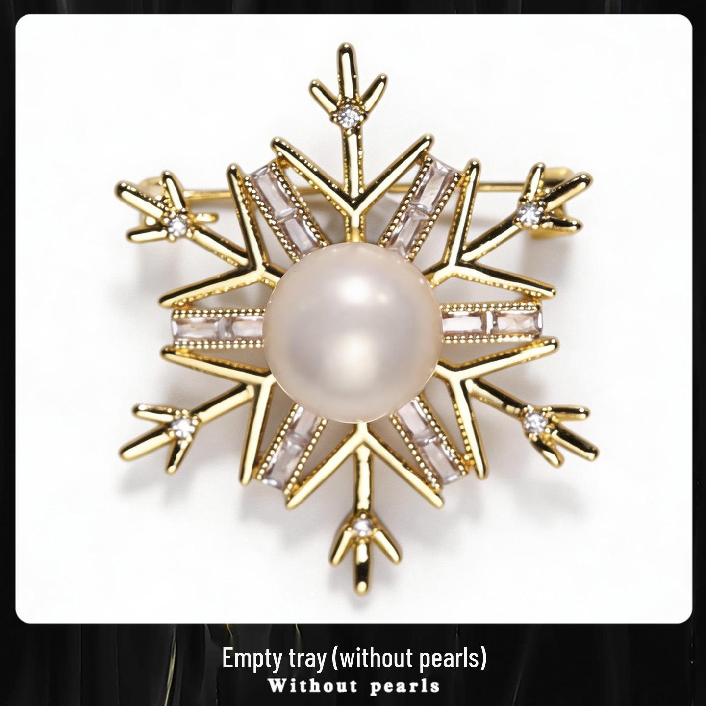 Bo Xin Yun Exquisite Snowflake Brooch with Extra Large Freshwater Pearl - Suit Accessory