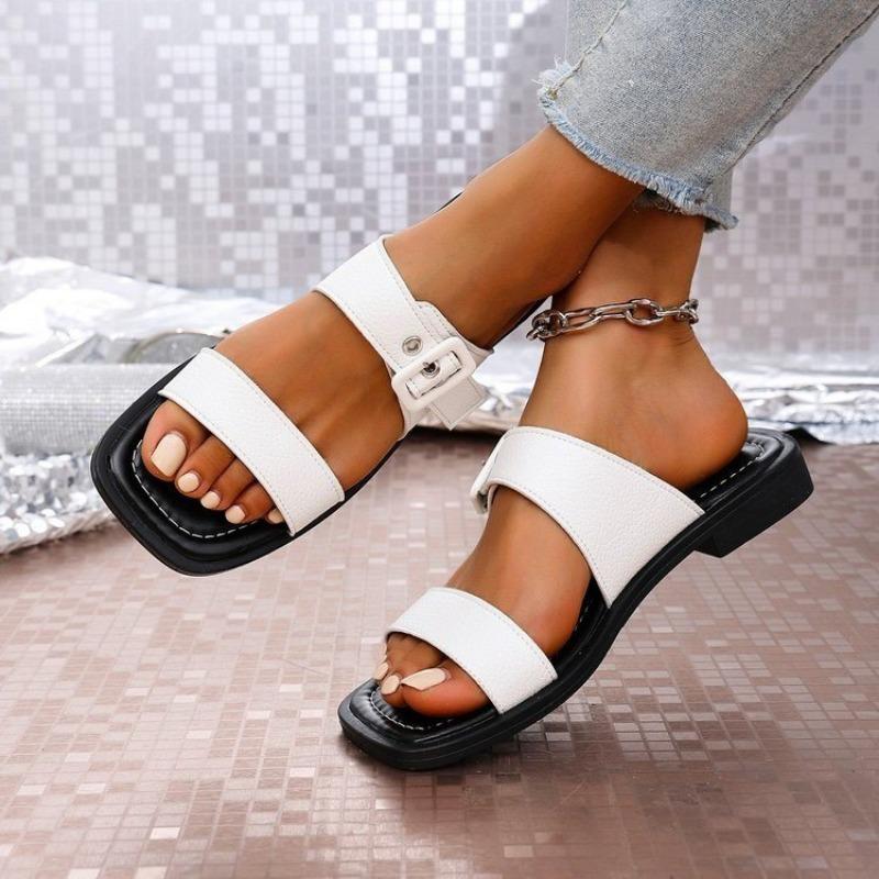 

Мода Женская 2025 лето Новые Плоские Нескользящие ПУ Водонепроницаемые Женские Туфли Уличные Повседневные Удобные Пляжные Платье Женские 36 белый