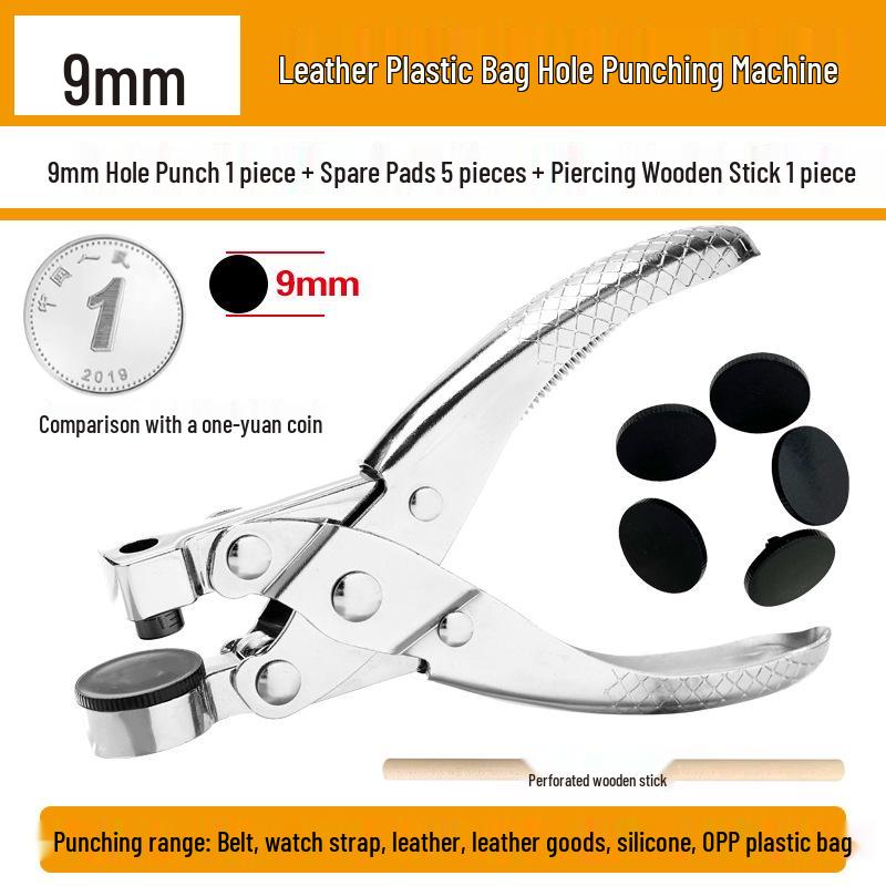Multifunctional Leather Belt Hole Punch Pliers for DIY Craft, Transparent Bag Included