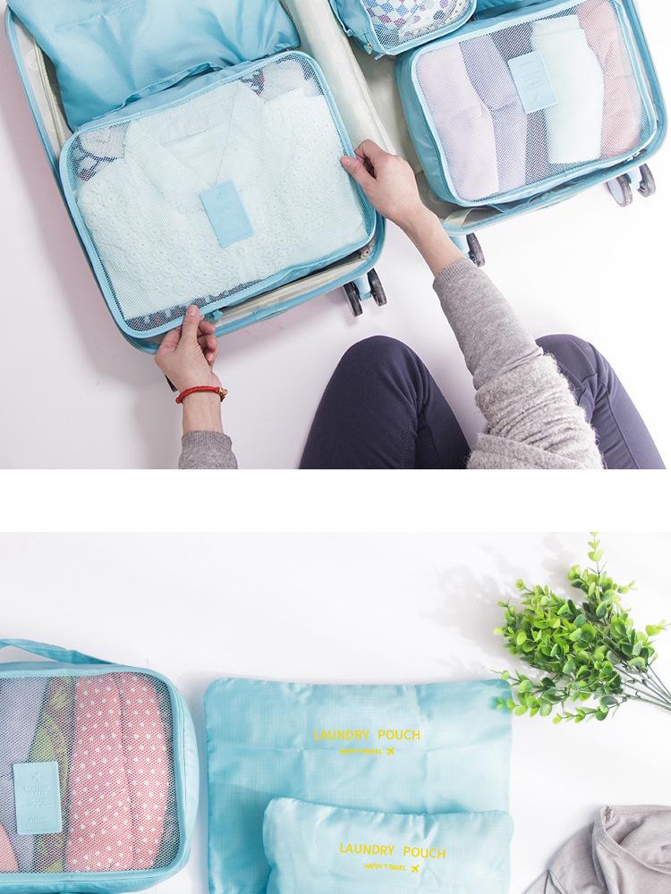 Travel Bag 6-Piece Set: Oxford Cloth Organizer for Underwear, Bras, and Shoes