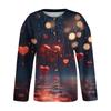 Kvinners Valentine's Day Print Langermet strikket Cardigan Button Jacket