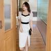 Women's skirt, new summer fashionable and elegant sexy slit pencil skirt, stylish slimming slip dress