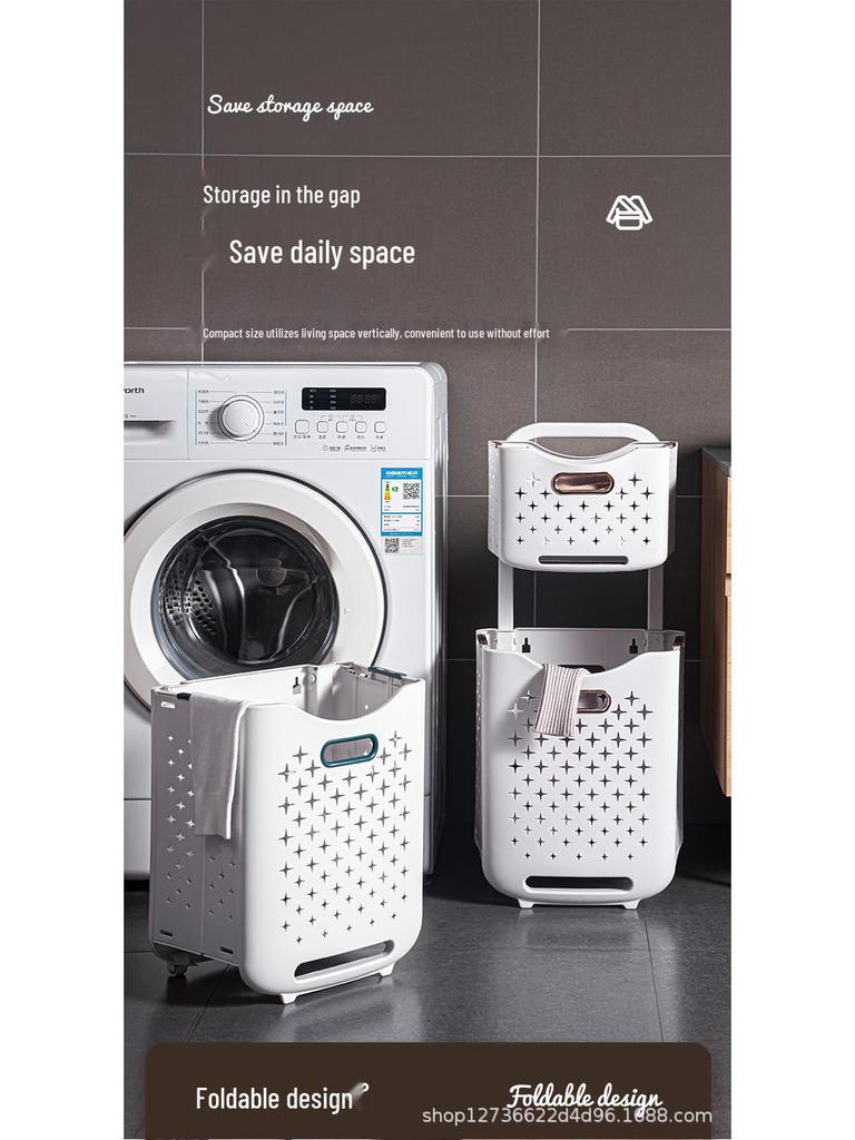 Wall-Mounted Foldable Laundry Basket: Large Capacity, Multifunctional Storage