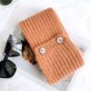 Solid Color Knitted Scarf with Button Closure Fashion Crossed Neck Gaiter Outdoor Neck Wrap Accessory for Winter Warmth
