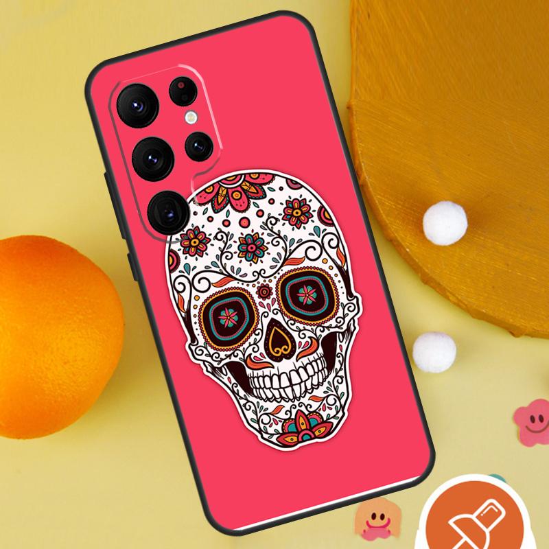 Mexican Skull Girl Tattooed Art Phone Case For Samsung Galaxy S25 Ultra S24 S22 S21 Ultra S9 S10 S20 Plus S23 FE Funda Cover