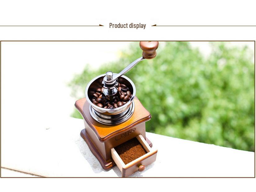 Retro Solid Wood Manual Coffee Bean Grinder