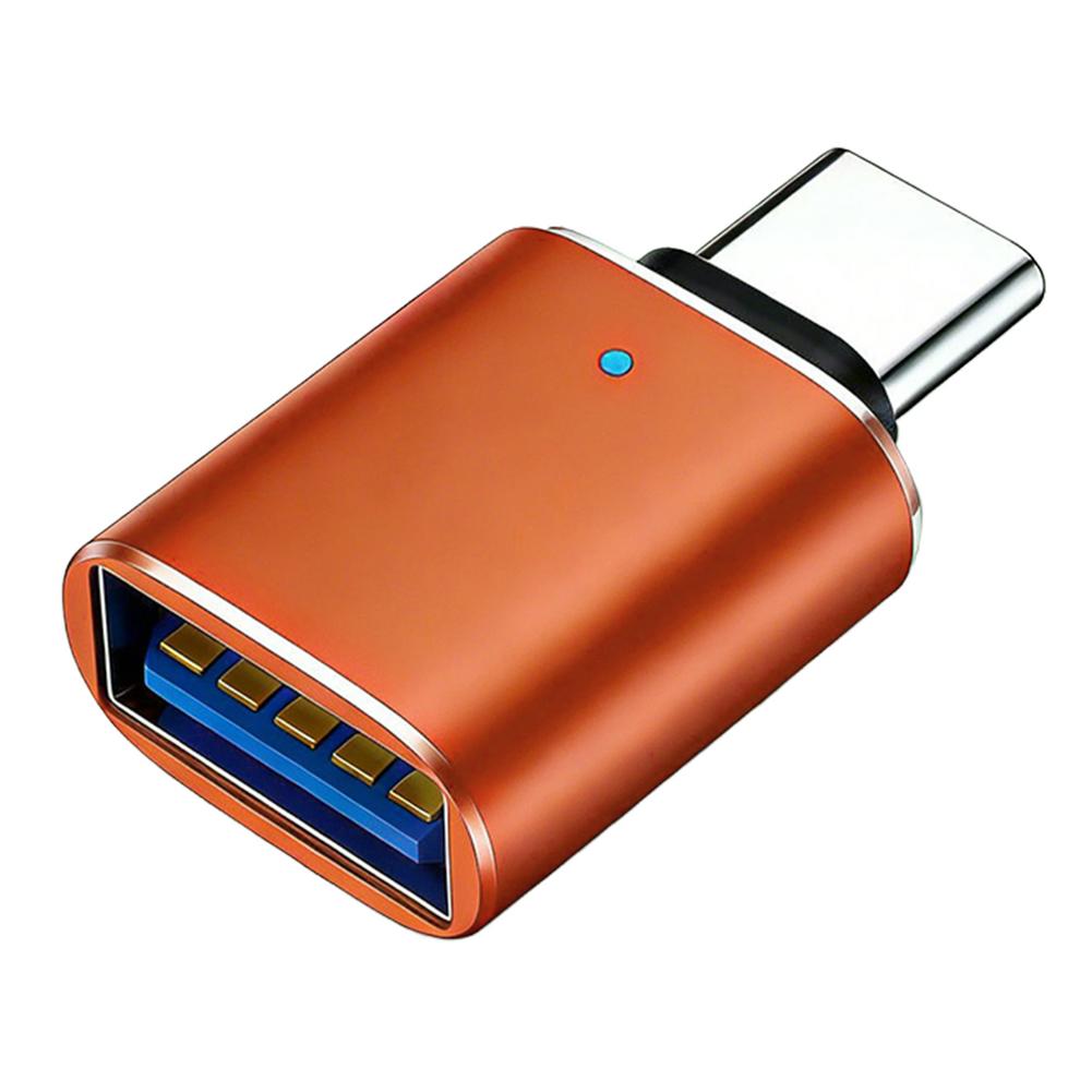 USB-C to USB 3.0 OTG Adapter with LED Light,Type-C Male to USB Female Converter for Car Audio, Flash Drive, Phone, Tablet