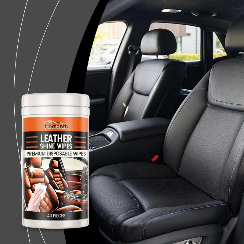 Car Detailing Leather Conditioner Wipes 40pcs Disposable Deep Cleaning Polish For Dashboard Seat Protective Surface