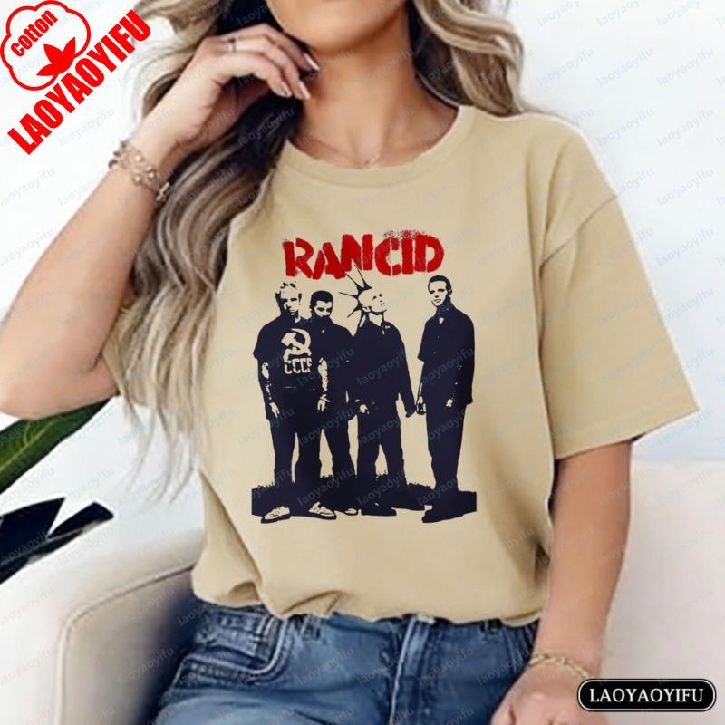 Rancid Band Classics TShirt Mohawk Punk Simple Tops Punk Rock Heritage Cotton Tee Fashion Oneck Streetwear for Women Unisexs S