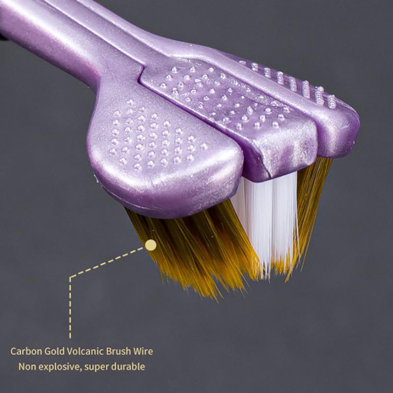 2Pcs Three Sided Soft Hair Tooth Toothbrush Adult Toothbrush Ultra Fine Soft Bristle Oral Care Toothbrush For Oral Health Clean