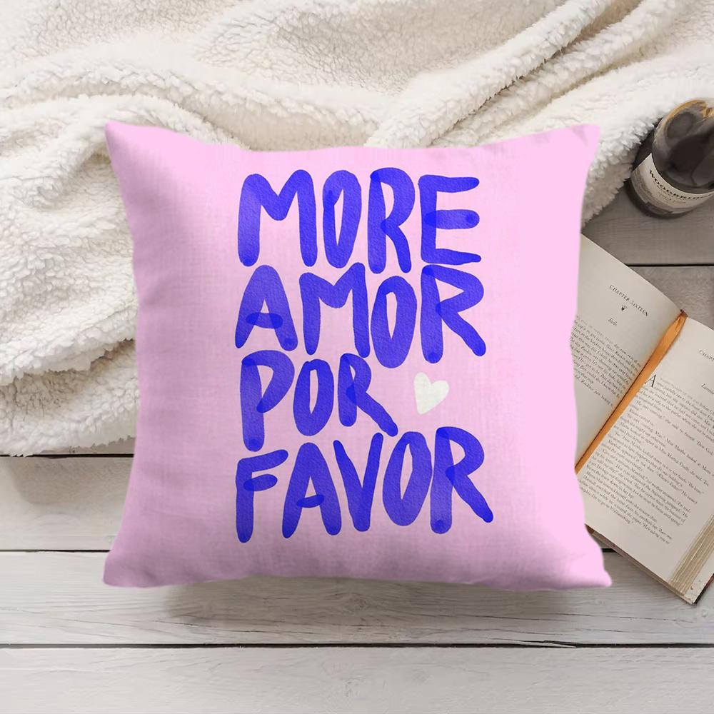 Colorful Maximalist More Amor Cushion Cover Short Plush DoubleSided Printing Home Machine Washable In Warm Winter Pillow Cover