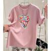 2026 Summer Fashion HandPainted Polka Dot Printing WOMEN Pure Cotton Oneck Comfortable and Loose Unisexs and WOMENs Tshirts