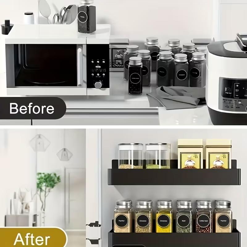 Magnetic Storage Basket Refrigerator Side Organizer Plastic Spice Rack for Kitchen Microwave Washing Machine No Drilling