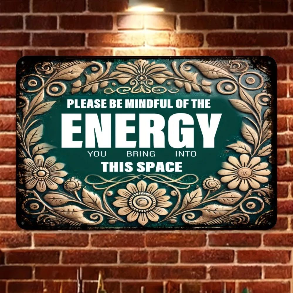 

Bring Energy to This Space Aluminum Sign for Restaurants, Bars, Coffee Wall Decor 20x30cm（7.8x11.8inch）