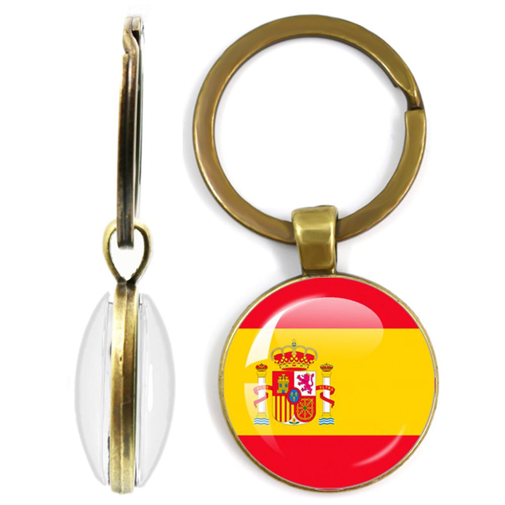 National Flag Double-Sided Keychain Korea, Serbia, Russia, Slovenia, Argentina, The United States,Turkey, Spain,Dominica Keyring