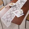 Hollow Table Runner Exquisite Workmanship Soft Comfortable Touch Fringed Trim Table Runner Home Accessories