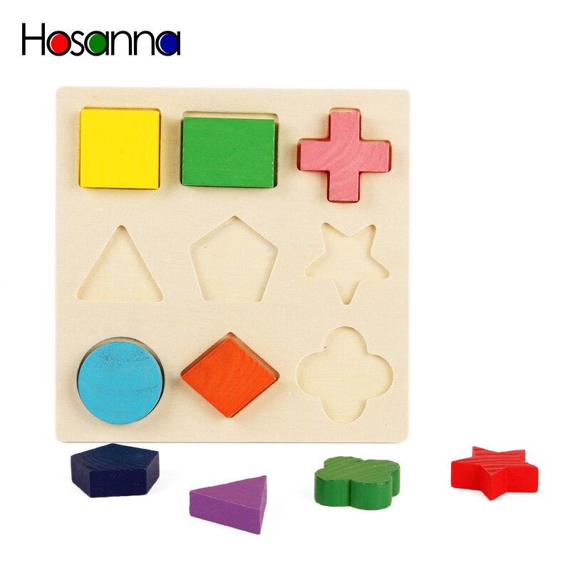 Wooden Geometric Shapes Sorting Math Montessori Puzzle Preschool Learning Educational Game Baby Toddler Toys for Children