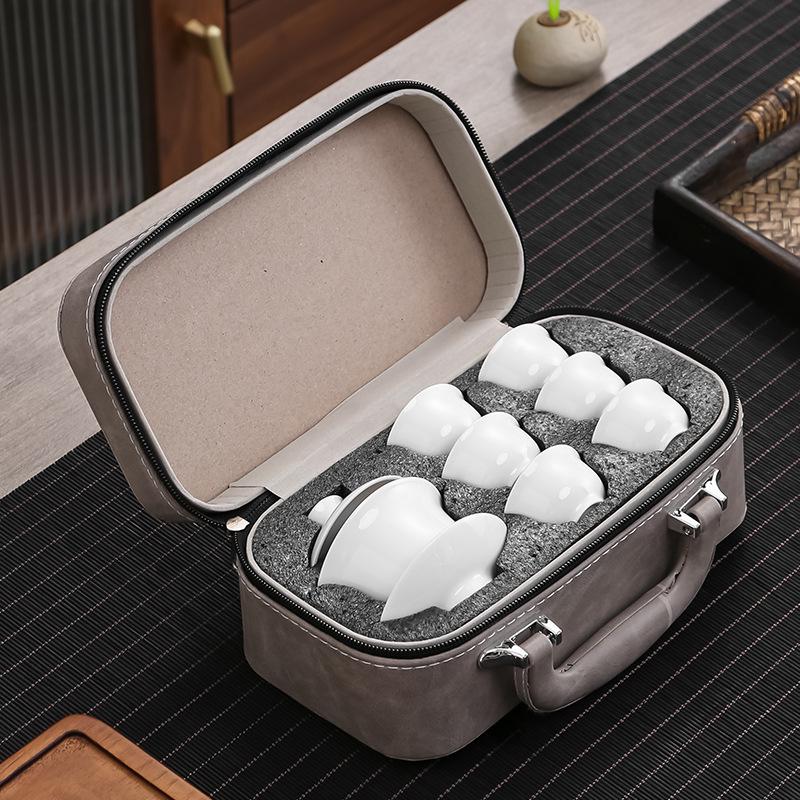 Portable Kung Fu Tea Set with Carry Bag - Ideal for Travel, Outdoor Use, Business Events, or as a Customized Logo Gift.