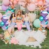 Mermaid Table Centerpiece Balloons Stand Kit 2 Sets with 2 Sea Shells Foil Balloons 14 Purple Blue Latex Balloons for Birthday Beach Mermaid Theme