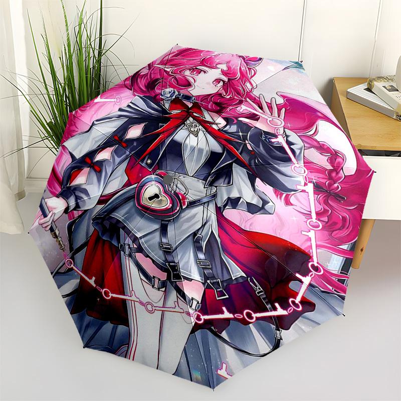 

1pc Anime Character Outdoor Umbrella - Automatic Opening/Closing, Portable 3-Fold Design, 8-Rib Iron Frame - Perfect Gift for Fans, Travelers, Da