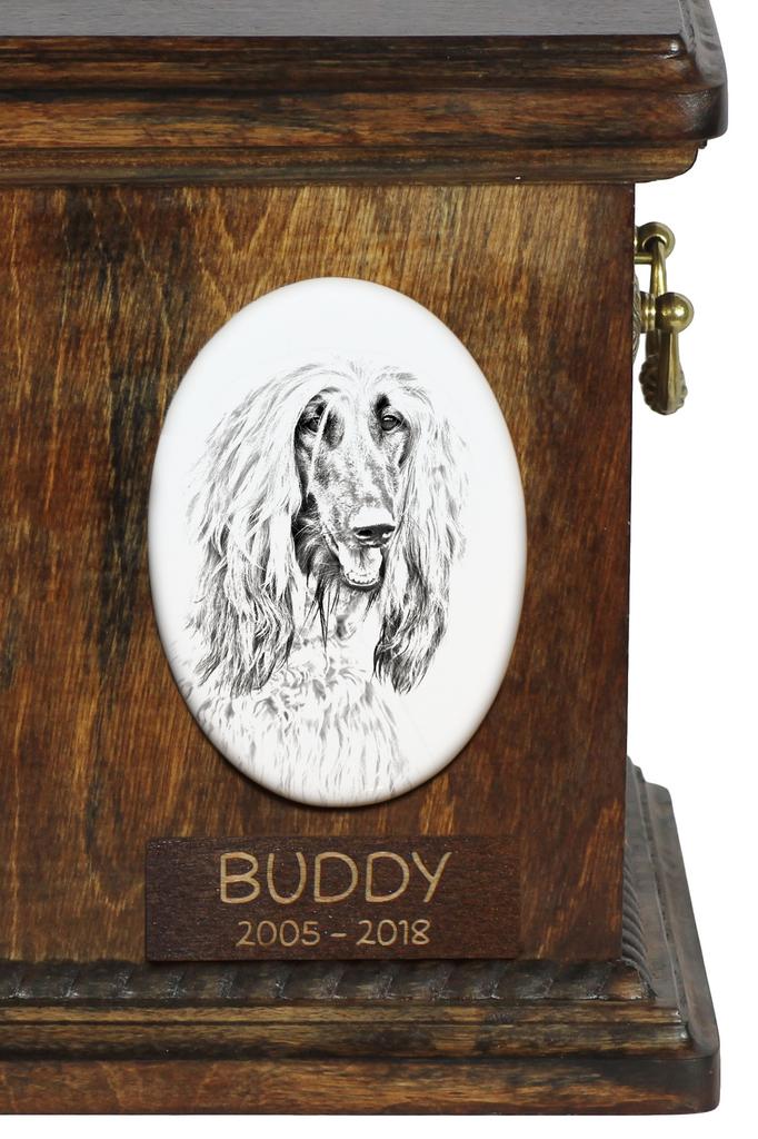Afghan Hound, Tazi - Commemorative Plaque with a Photo of a Dog, Tombstone with a Print, Personalized Oval Plaque from the Art-Dog Brand