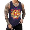 Letní Pánské Módní Ležérní Bez Rukávů Tílko s 3D Potiskem Zvířat s Kulatým Výstřihem