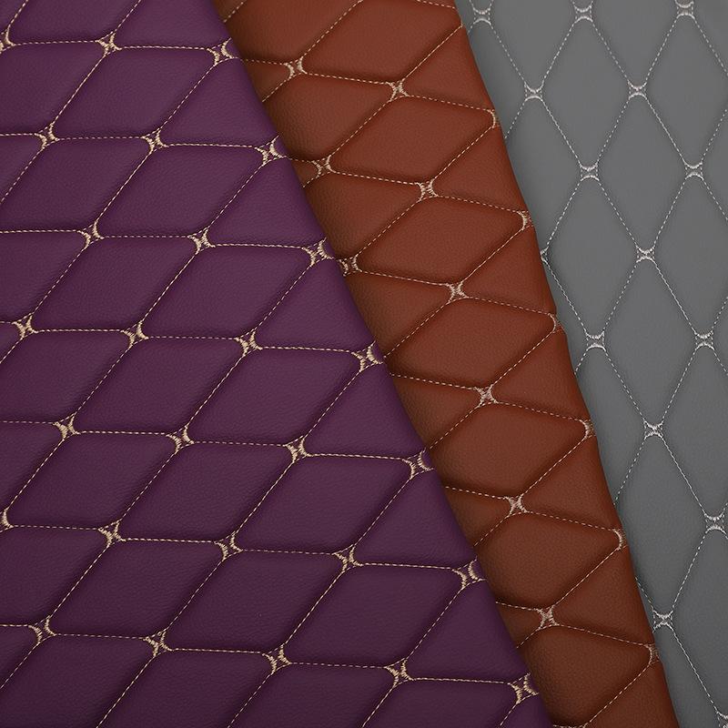 Diamond Pattern Quilted Leather Car Seat Cover & Mat