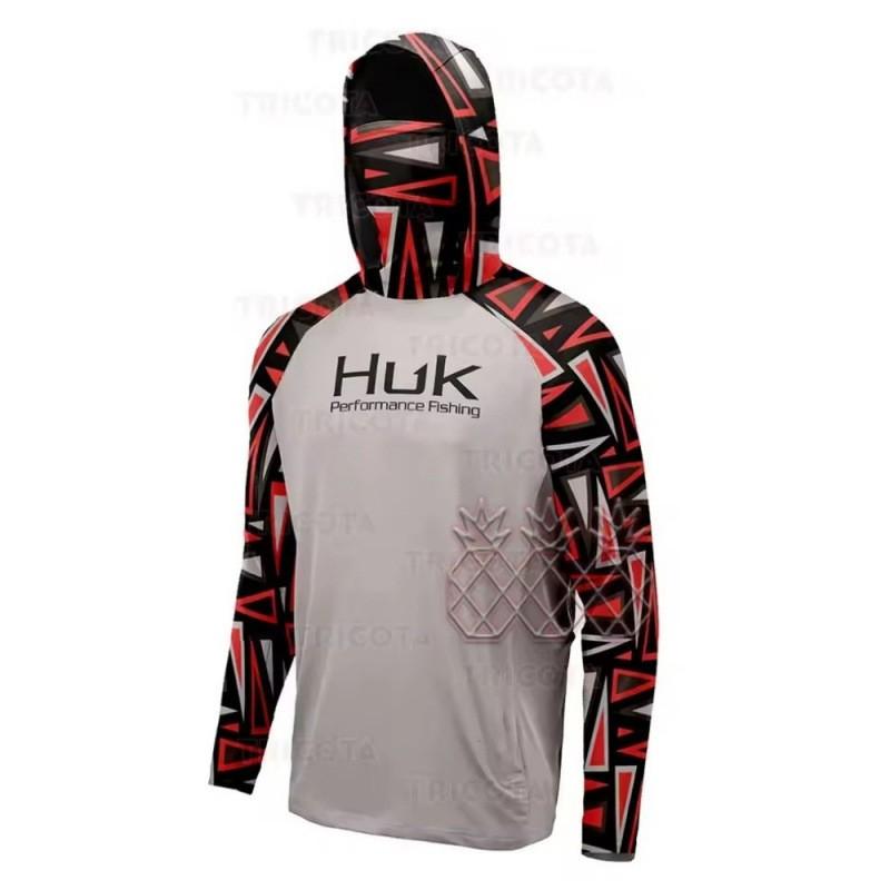 Mens Fishing Hooded Long Sleeve UPF 50 Sun Protection Rash Guard Outdoor Breathable Quick Dry Apparel