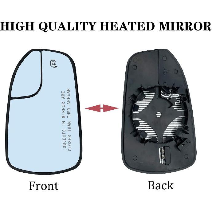 Passenger Right Side Mirror Replacement For 2013 2014 2015 2016 2017 2018   Ford Fusion Side Mirror Glass - Side View Heated Convex Mirror With Blind