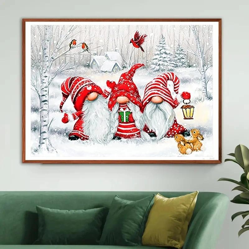 5d Diamond Painting Santa Claus Full Drill  Diamond Embroidery Cartoon Cross Stitch Diamond Mosaic Christmas Gift