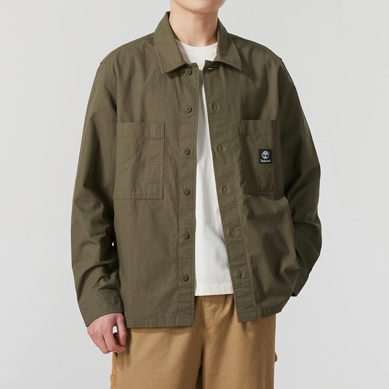 Timberland Shirts Men's Green Lapel Moderate A6AV2-A58