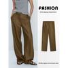 Za2024 Spring New Women's Clothing Casual Sports Style Pleated Straight-leg Long Pants 05017701 505