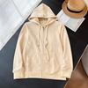 Womens Solid Color Hooded Zip-Up Sweatshirt Cotton-Feel Fabric Casual Long Sleeve Pullover
