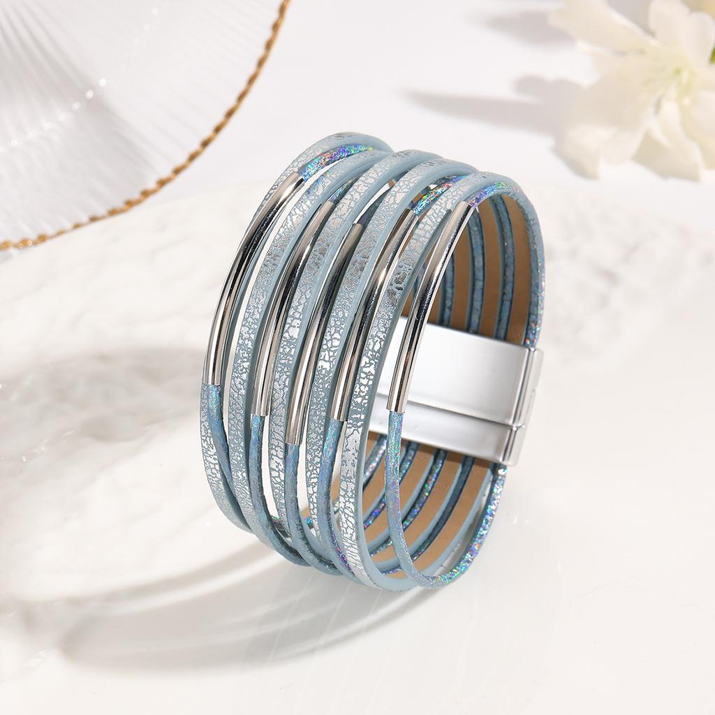 Bohemian Multilayer Leather Bracelet for Women Simple Wrap Bangles Party Jewelry Gifts