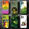 Süße Cartoon-Frosch Weiche Handyhülle für iPhone 16 16E 17 Air 15 Pro Max 14 Plus 13 Mini 11 12 7 Schwarze Hülle Rückseite