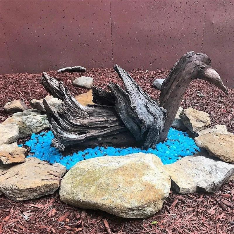 100pcs Glow In the Dark Garden Pebbles Glow Stones Rocks for Walkways Garden Path Patio Lawn Garden Yard Decor Luminous Stones