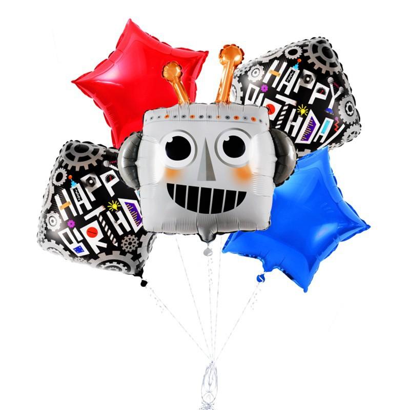 Pioneer Robot Balloon Children'S Birthday Arrangement Decoration Science Fiction Mechanical Aluminum Film Balloon