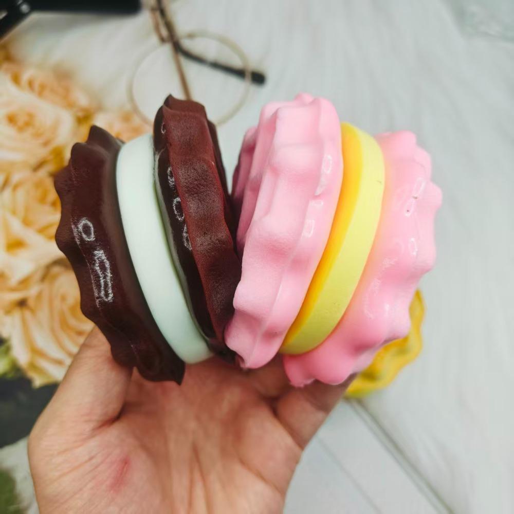Squishy Simulated Layered Sandwich Cake Squeeze Toy Soft Stress Relief Slow Rising Sensory Fidget Anxiety Gifts for Kids Adults