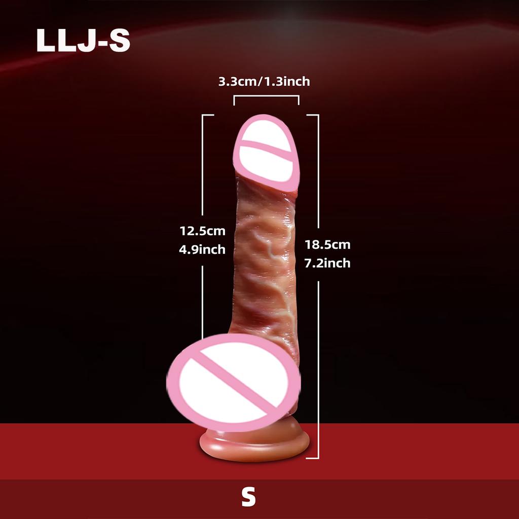 Realistic Dildos Skin Sliding Foreskin Testicles Dildo Penetration Anal Vaginal Stimulation Penis Dick Adult Sex Toys for Woman