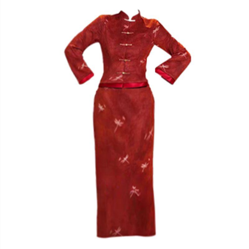 100kg New Chinese-Style Toast Dress for Brides, Modified Qipao Wedding Engagement Dress, Foreign Trade Plus-Size Dress Suit S