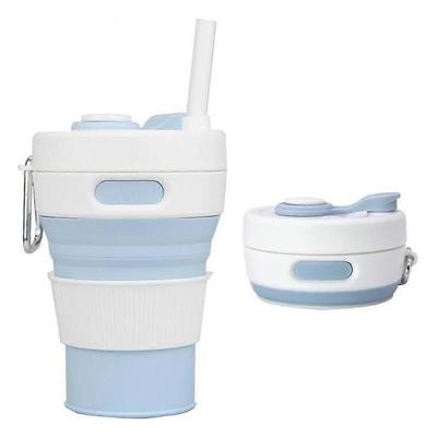 450 ml foldbar campingkop, sammenklappelig kaffekop af silikone, sportsflaske, bærbar til rejser, udendørs og bilbrug