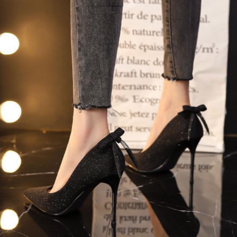 French Design Sense Niche Ladies 6cm High Heels Ins Style Trend Pointed Shallow Mouth Fine Heel Wedding Shoes Shopping Dating Prom with Shoes