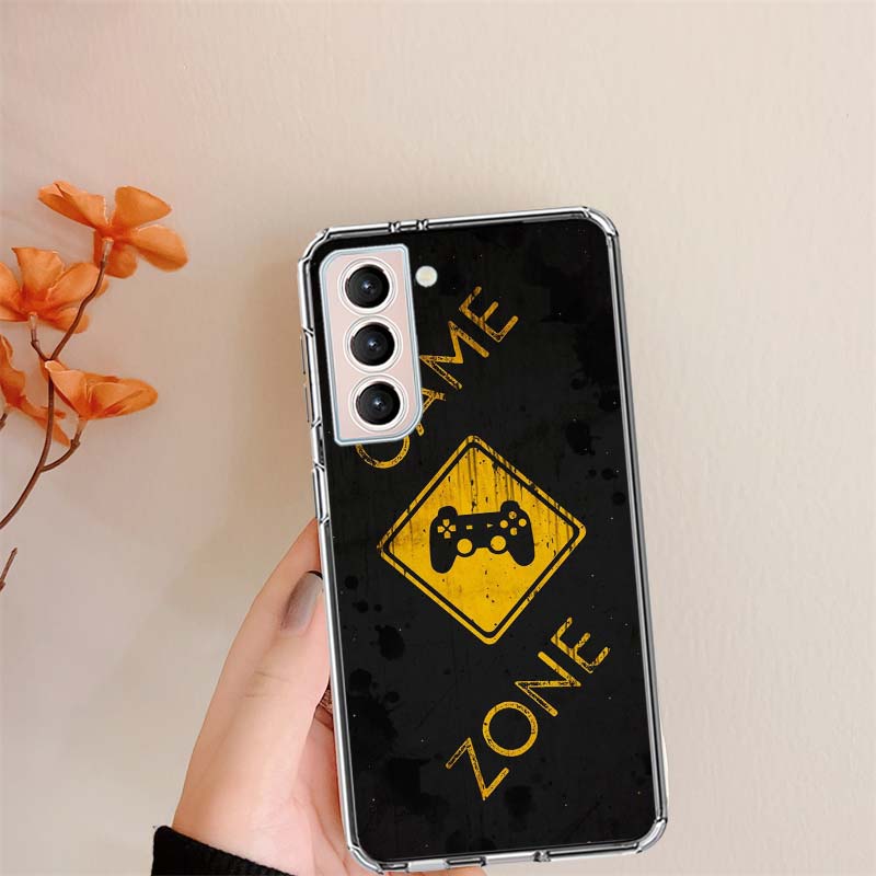 Gamer zone traffic sign Game handle Clear Phone Cases for Samsung S26 Ultra Galaxy S25 Edge S24 S23 FE S21 Plus S20 S22 S10 Cove