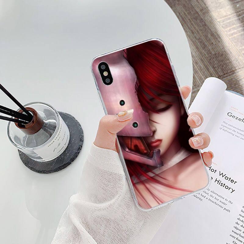 Pouzdro na telefon Anime Girl Elfen Lied pro iPhone 14 13 12 11 XS X 8 7 6 Plus Mini Pro Max SE 2022 Měkký průhledný kryt telefonu