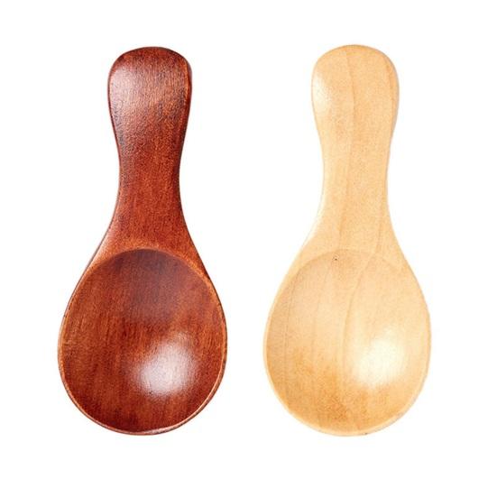 Mini Spoon Heat-Resistant Food Grade Wood Condiment Seasoning Sugar Mini Spoon for Home