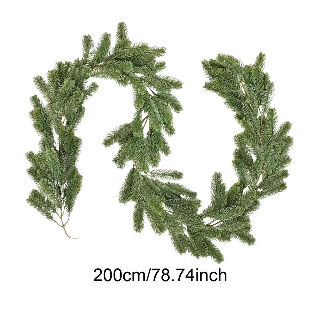 Pine Garland Length 200cm Decorations Artificial Green Garland Green Christmas Garland for Holiday Mantel Party Wreaths Wedding