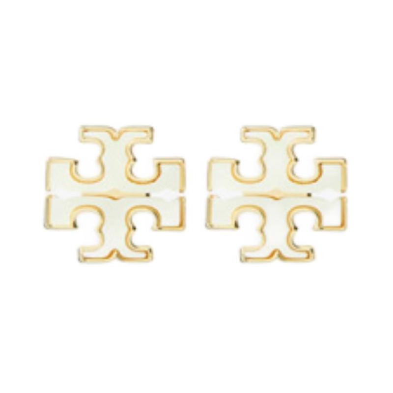 TORY BURCH Original design Brass Pearl Mother-of-Pearl Earrings Unisex Couple Style Gold 168008-700-gold F золотой