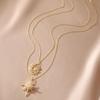 Women's Trendy 2-Piece Gold Sun and Moon Pendant Necklace Set