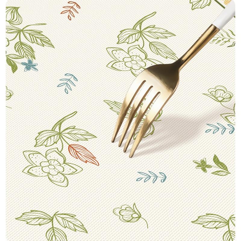 Environment protection Green and Fresh Rectangular Tablecloth Natural Sagging Anti Slip Silent Table Mat Thickened Encrypted Restaurant Decorat Fabric